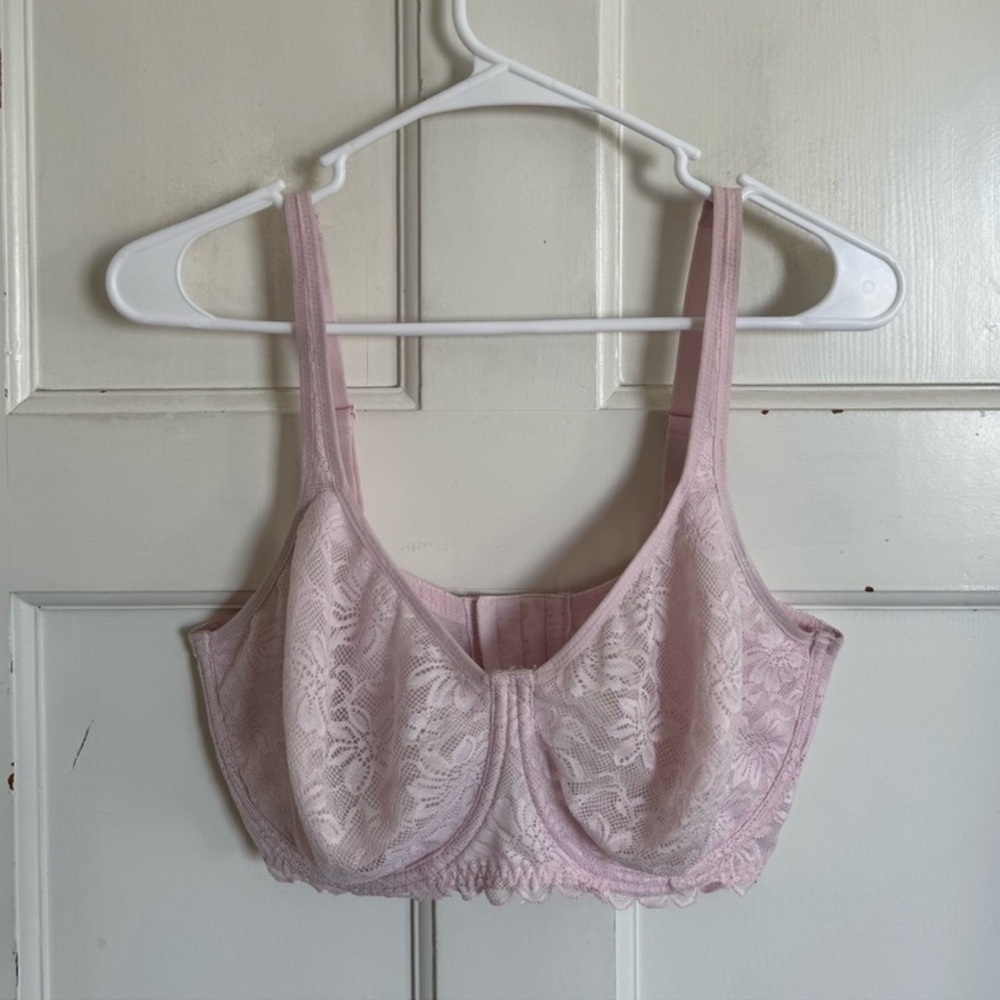 Wacoal‎ Soft Sense underwire lace light pink bra size 38DDD